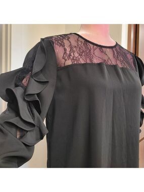 NWT Philosophy Elegant Black Lace Sleeve Dress